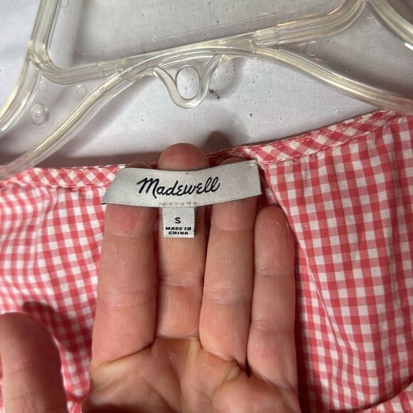 Madewell Pink Gingham Tank Top with Floral Embroidery. Size Small. - Picture 8 of 12